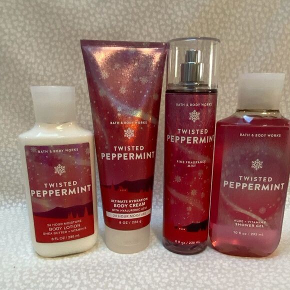 Bath and Body Works Twisted Peppermint 4 Piece Set